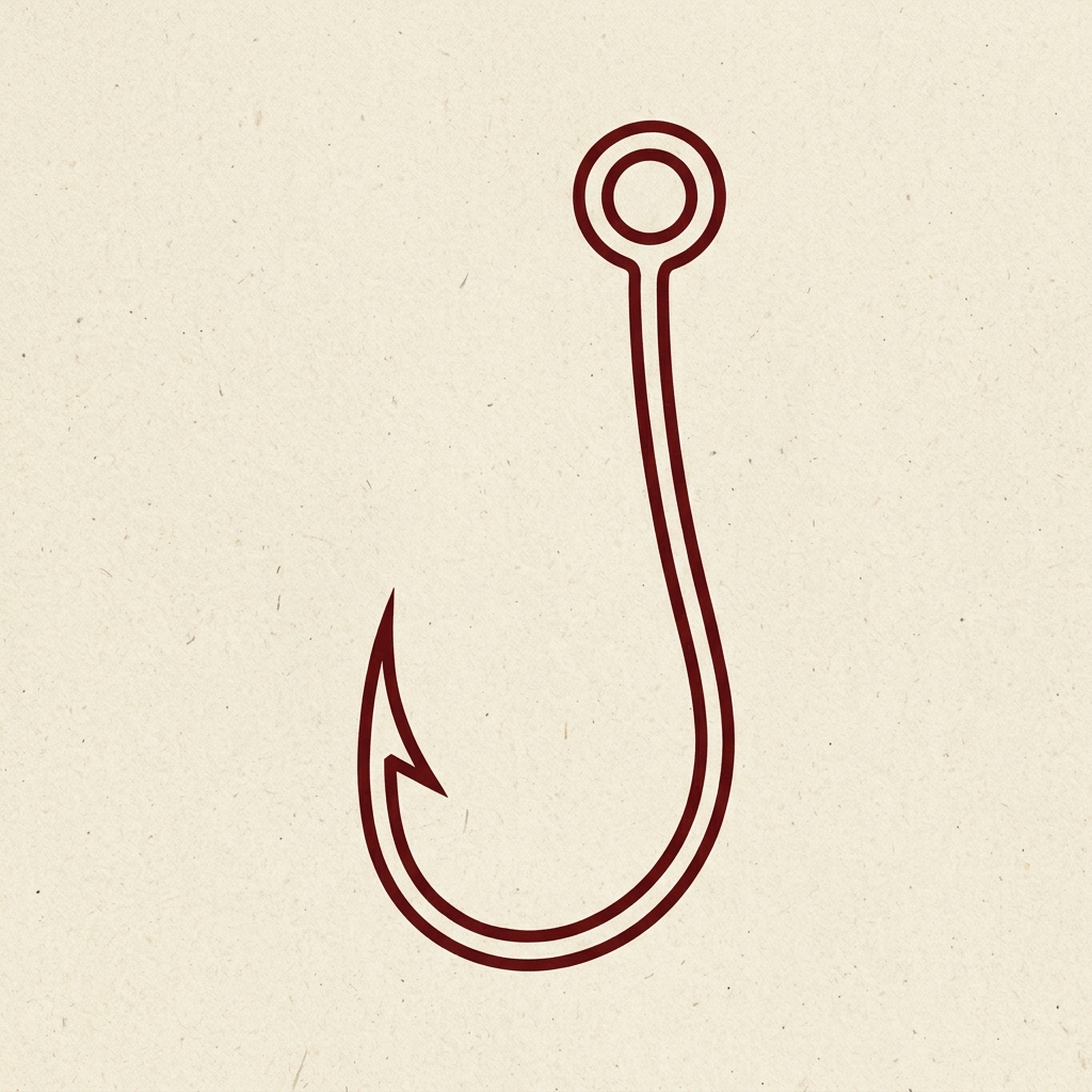 Fishhook silhouette ornament